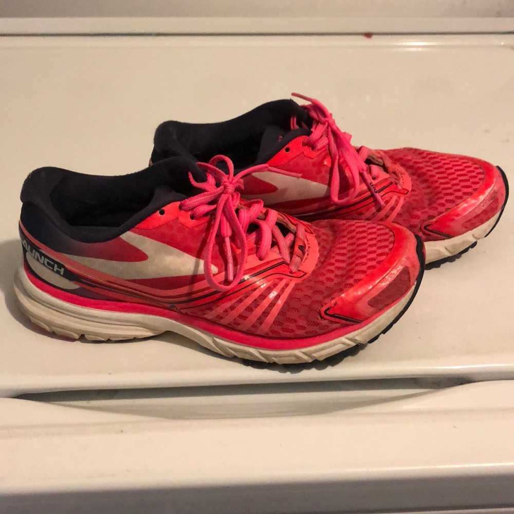 Brooks Launch Pink and Navy Running Shoes